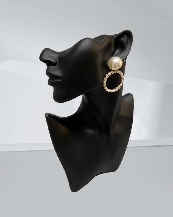 Pearl & Circle Earrings
